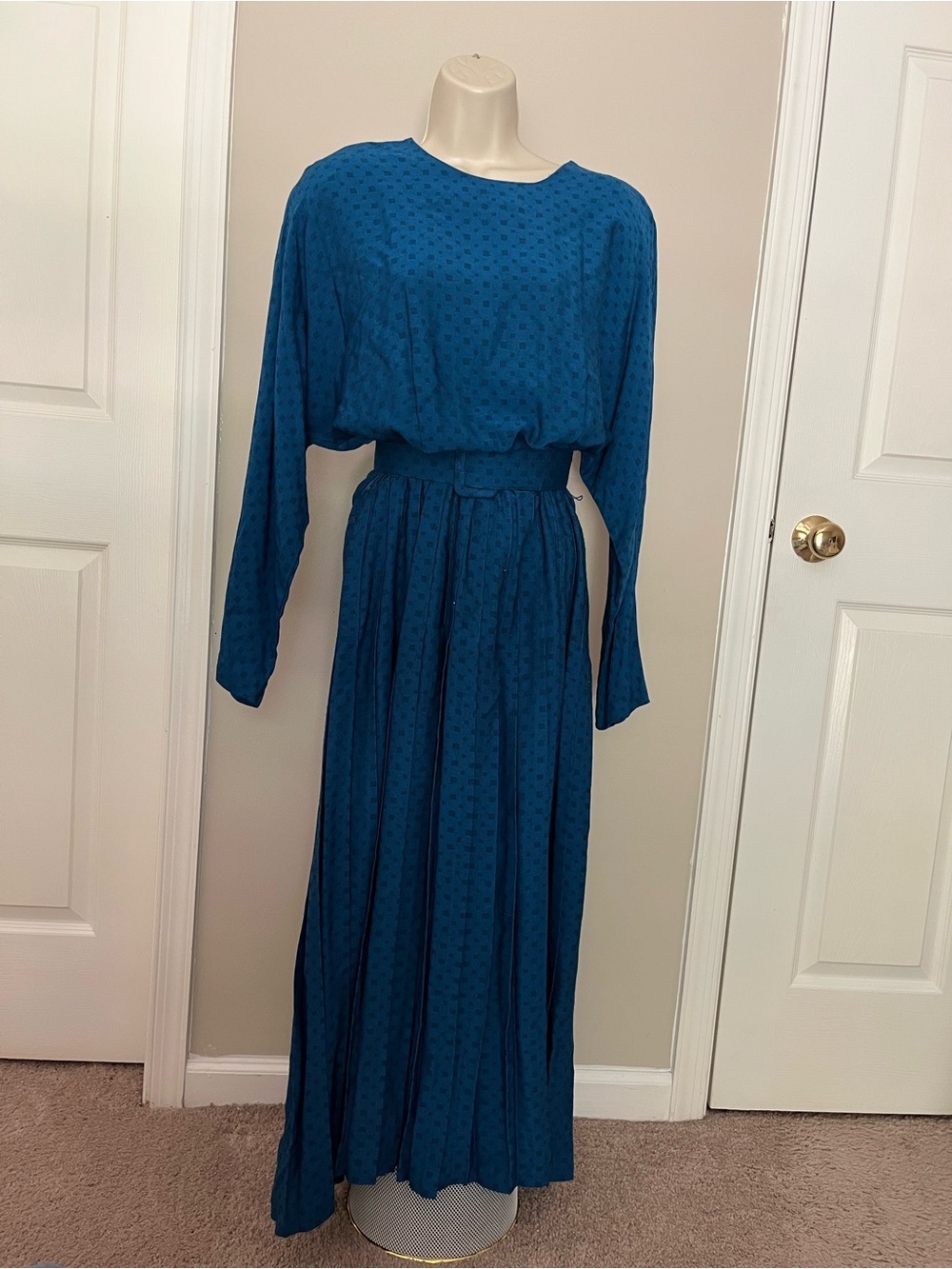 Rabbit Designs blue 80s Vintage Dress with belt